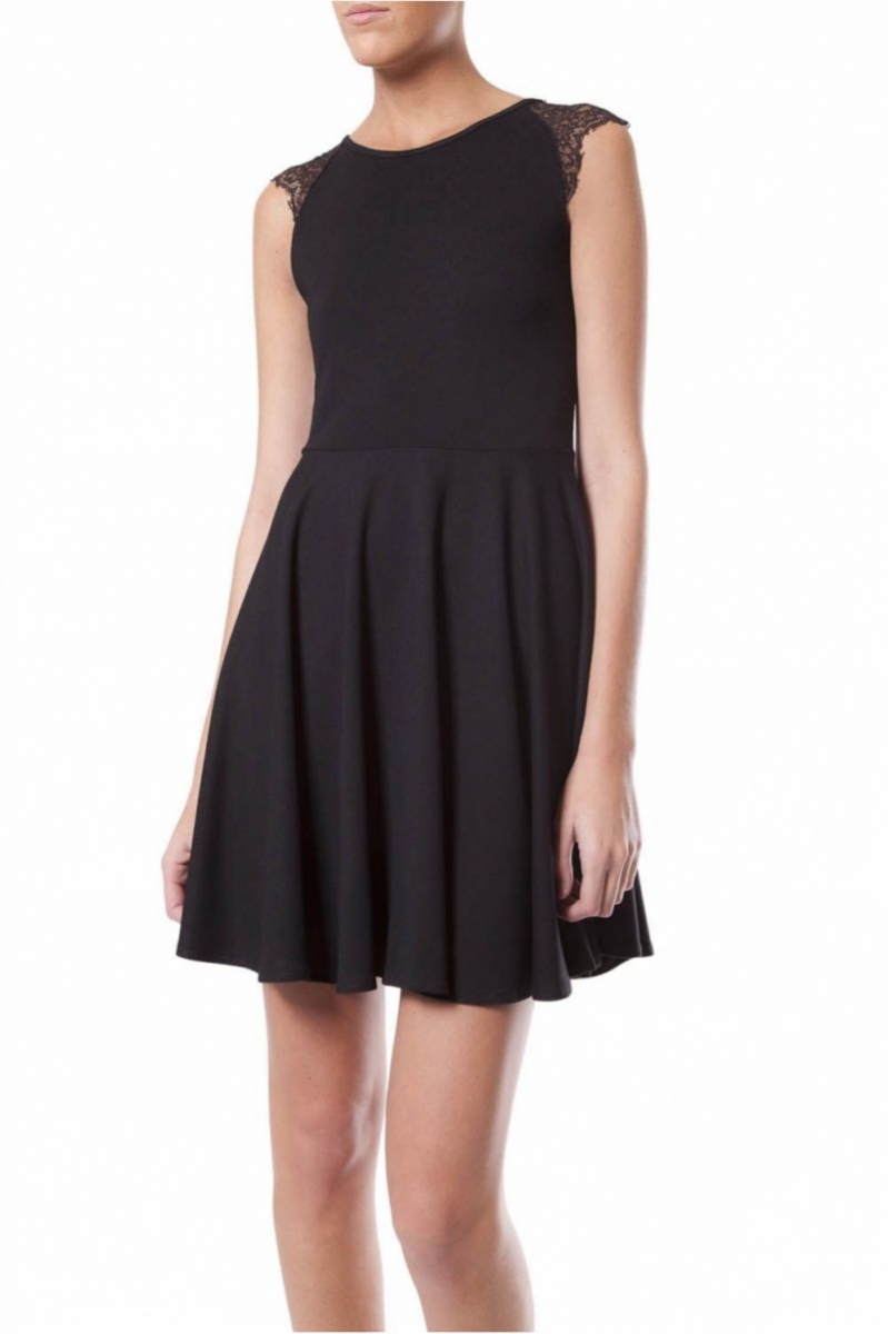 Vestido negro encaje espalda